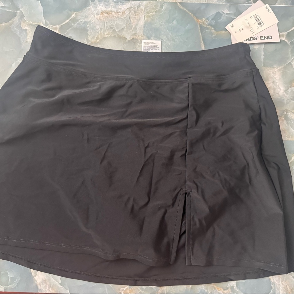 Lands' End Women's Black Swim Coverup Skirt